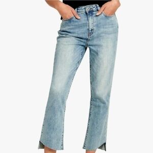 DKNY Raw Hem Crop‎ Flare Jeans Size 25 NWT